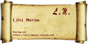 Lihi Merse névjegykártya